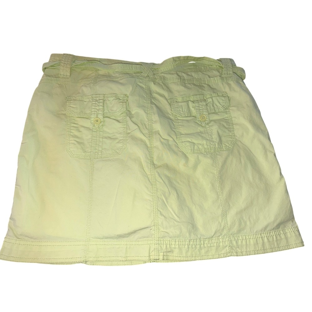 St. Johns Bay Womens Stretch Cargo Skort Size 14 Lime Green Cotton Utility Mini - Picture 4 of 5